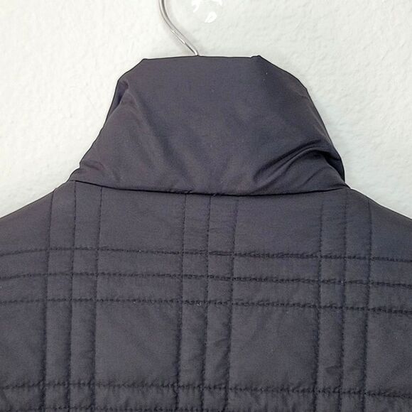 LEVI'S Black Plaid Quilted Long Puffer Coat Jacket size XS Neutral Warm Winter - Picture 7 of 16